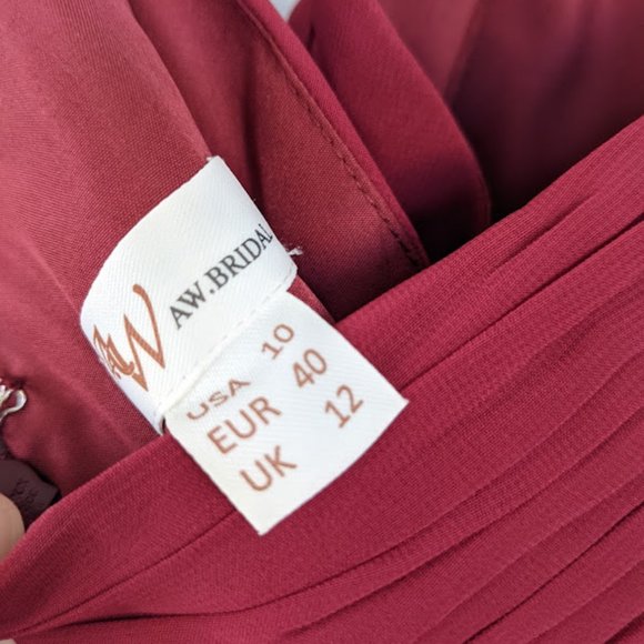 AW Grace Bridesmaid Prom Formal Special Occasion Wedding Guest Dress, 10, Red - Picture 9 of 9